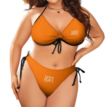 Sixty Eight 93 Logo White Plus Size Bikini Swimsuits