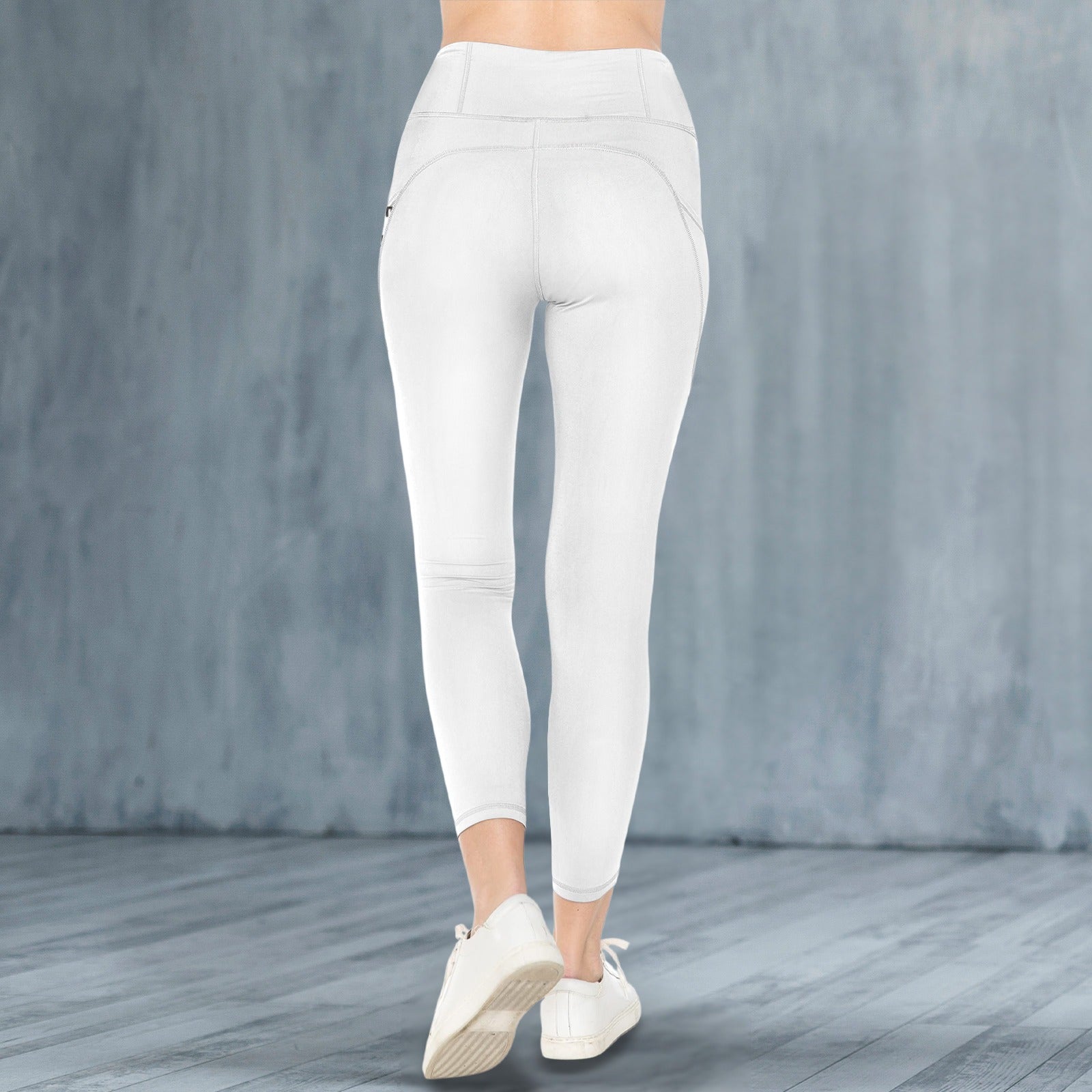 White High Waist Pockets Leggings