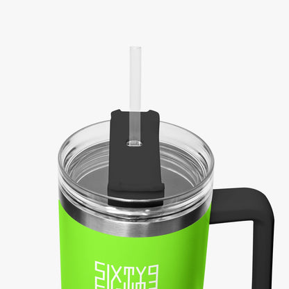 Sixty Eight 93 Logo White Lime Green 40oz Hydrator Tumbler Cup