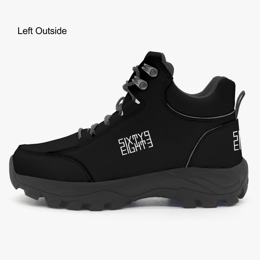 Sixty Eight 93 Logo White Black High Top Boots
