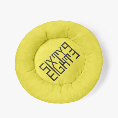 Sixty Eight 93 Logo Black Lemonade Round Large Size Pet Bed