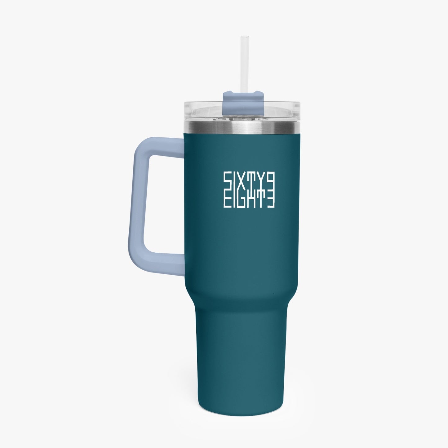 Sixty Eight 93 Logo White Dark Teal 40oz Hydrator Tumbler Cup