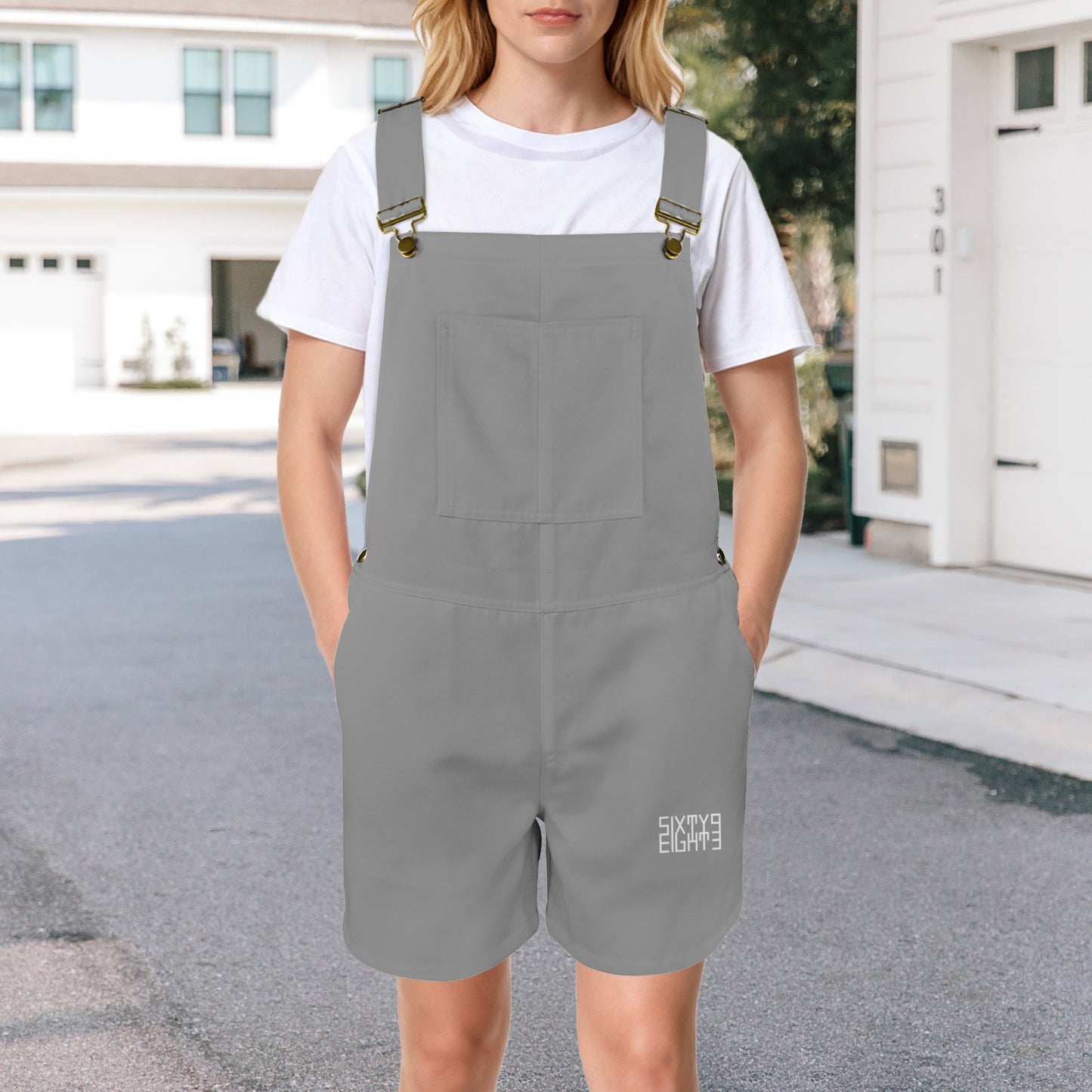 Sixty Eight 93 Logo White Grey Overalls