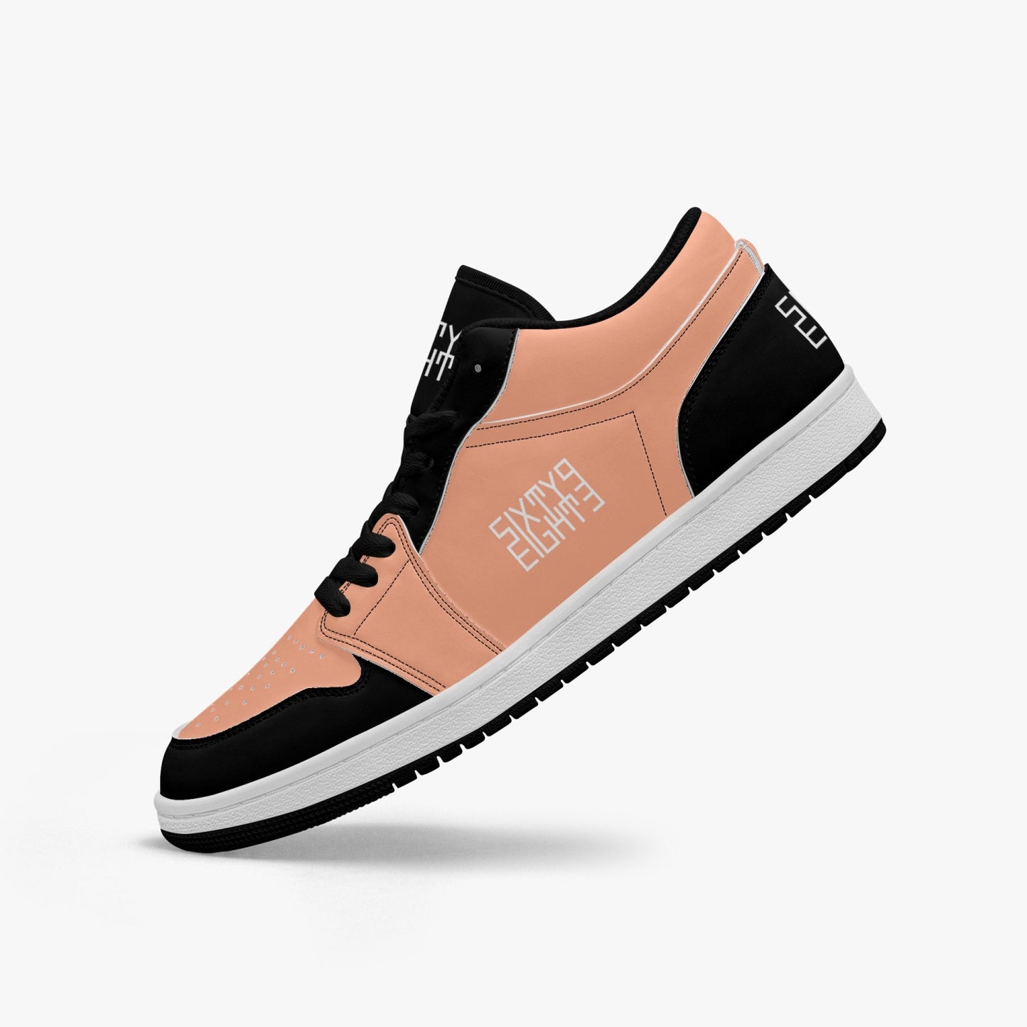 Sixty Eight 93 Logo White Black & Peach SENTLT1 Shoes