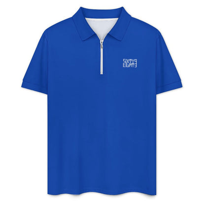 Sixty Eight 93 Men's Blue Zip-Up Polo Set