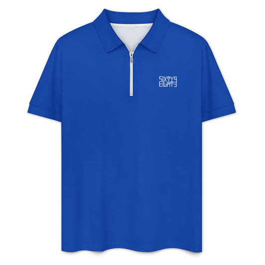 Sixty Eight 93 Men's Blue Zip-Up Polo Set