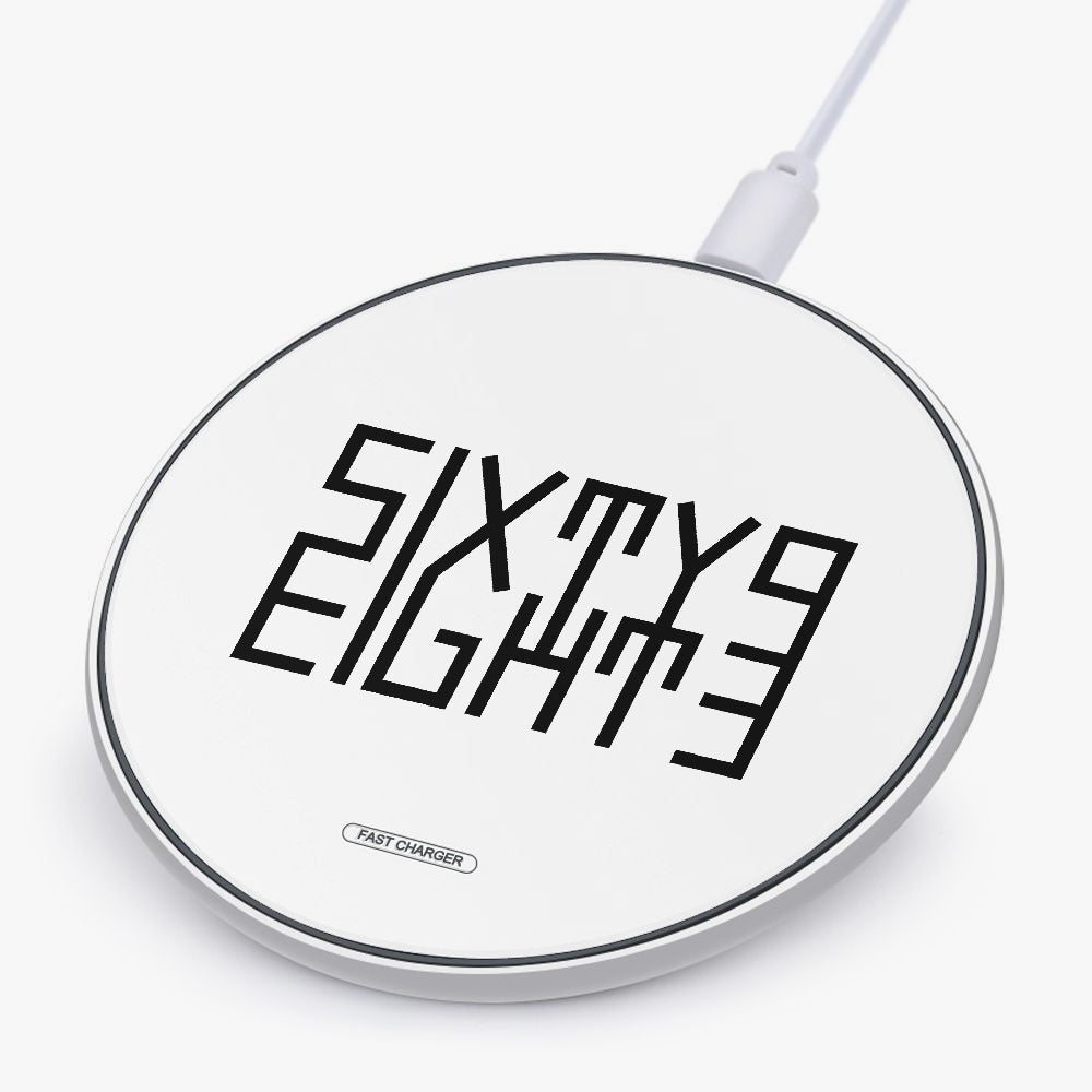 Sixty Eight 93 Logo Black White 10W Wireless Charger