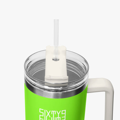 Sixty Eight 93 Logo White Lime Green 40oz Hydrator Tumbler Cup