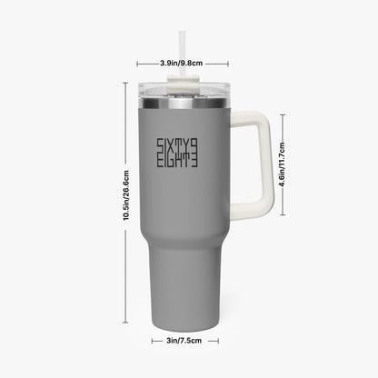 Sixty Eight 93 Logo Black Grey 40oz Hydrator Tumbler Cup