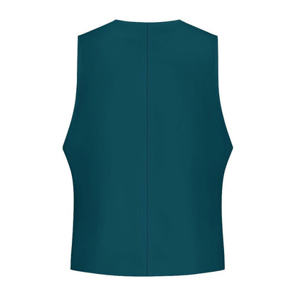 Sixty Eight 93 Logo White Dark Teal Men's Sleeveless Suit Vest