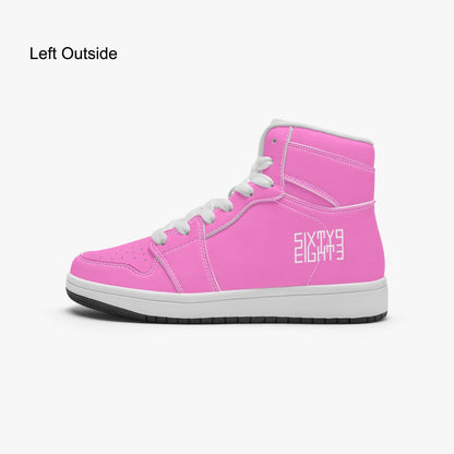 Sixty Eight 93 Logo White Pink Kids High-Top Shoes