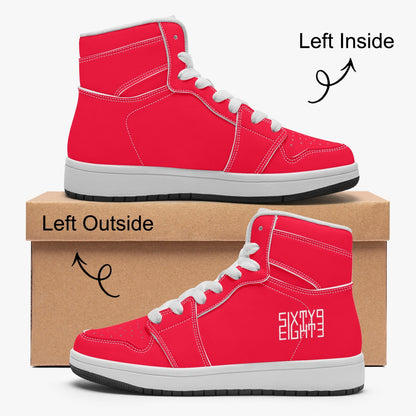 Sixty Eight 93 Logo White Red Kids High-Top Shoes