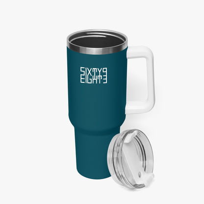 Sixty Eight 93 Logo White Dark Teal 40oz Hydrator Tumbler Cup