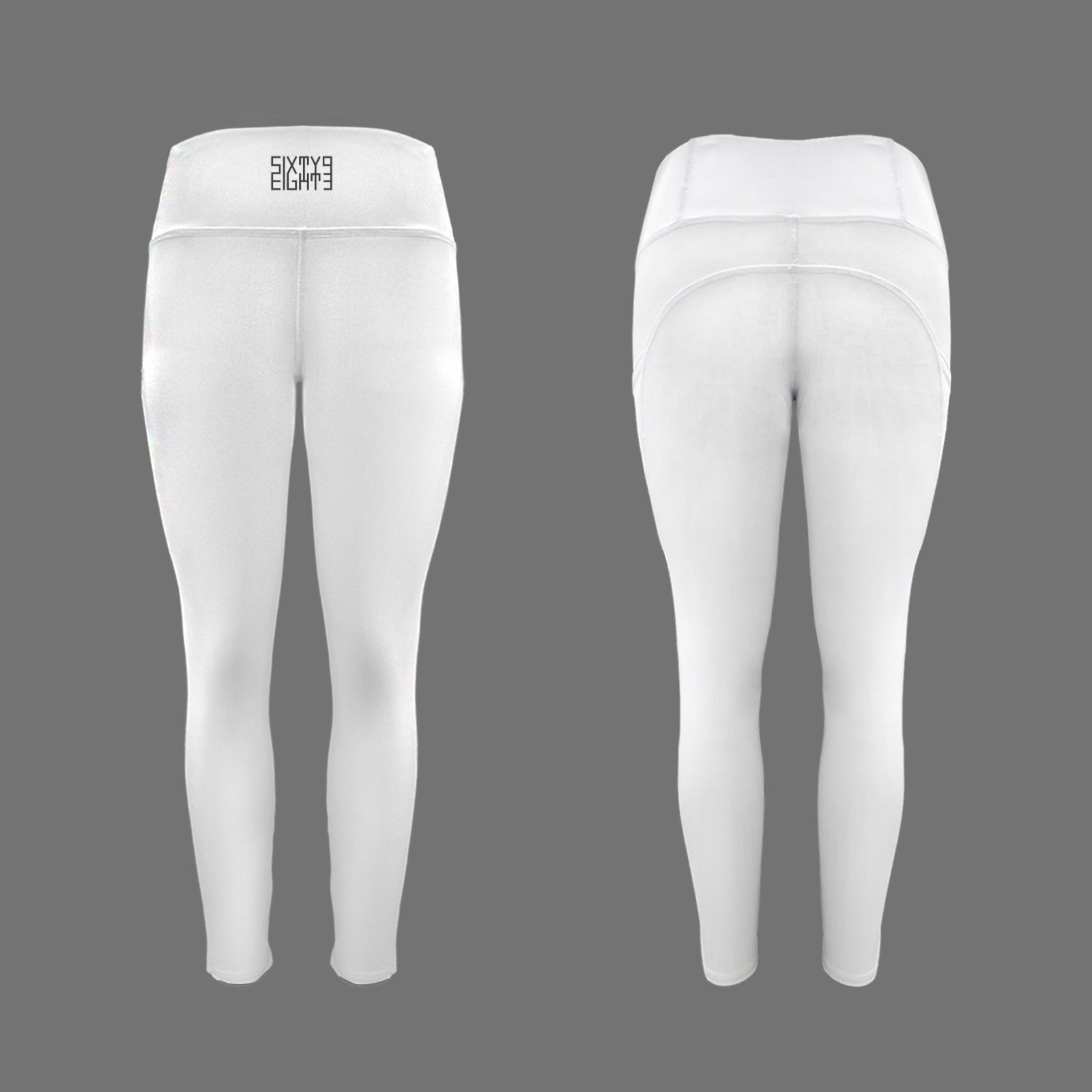 White High Waist Pockets Leggings