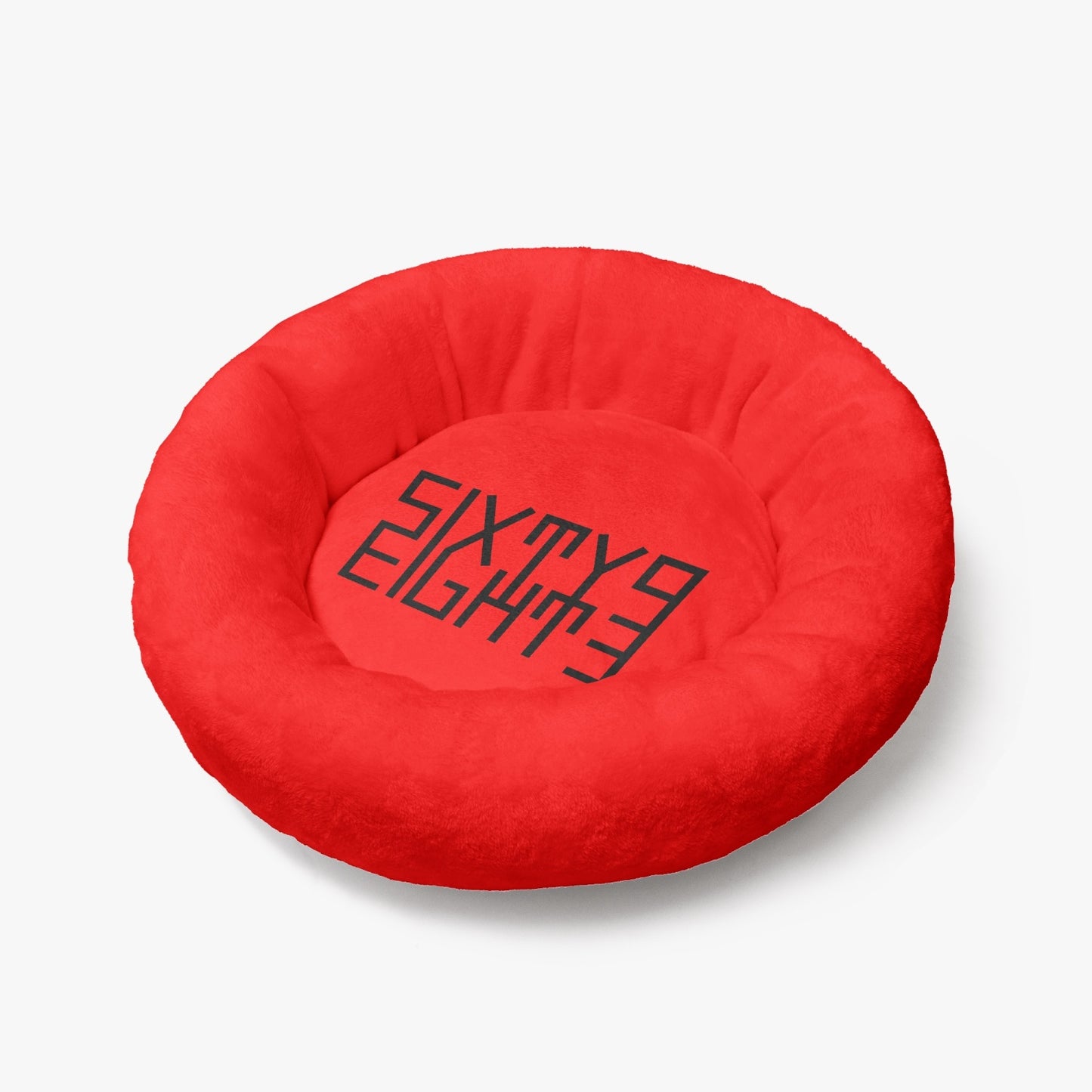 Sixty Eight 93 Logo Black Red Round Large Size Pet Bed