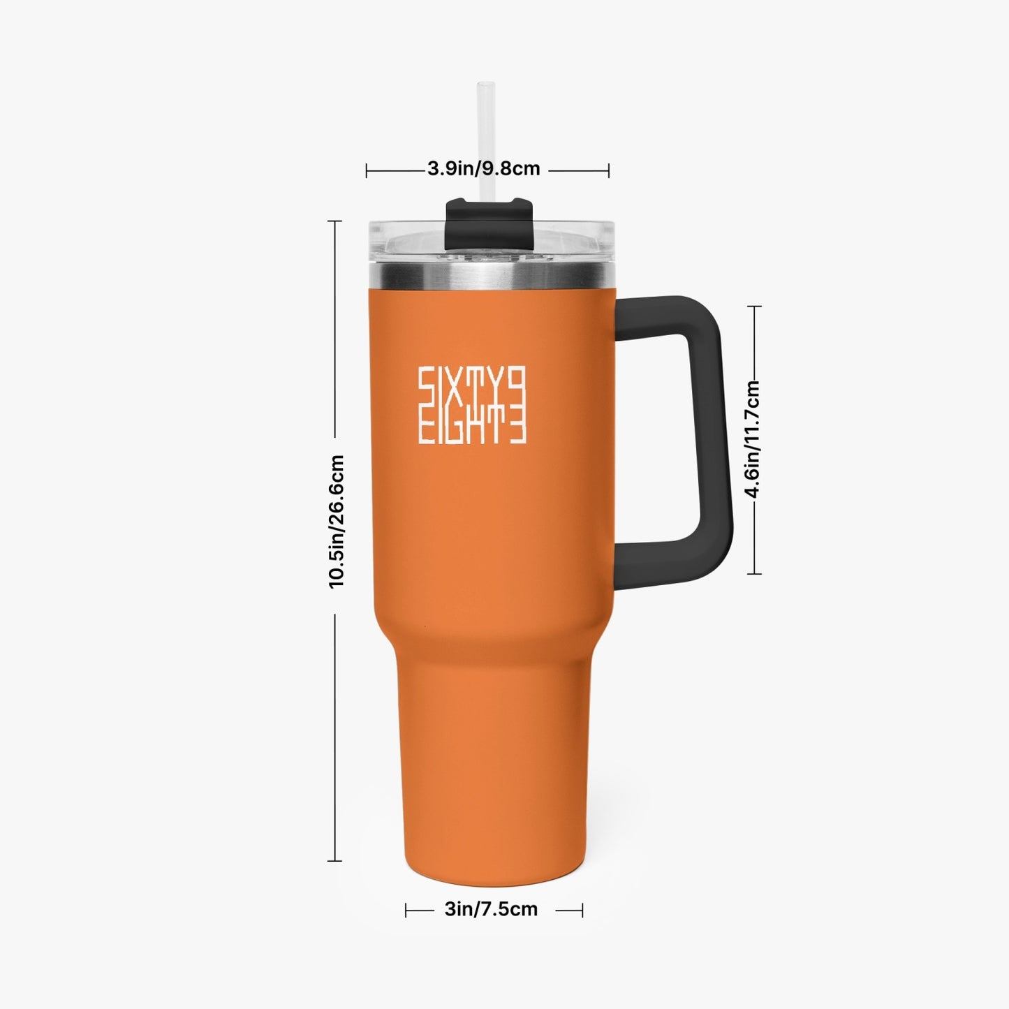 Sixty Eight 93 Logo White Netherland Orange 40oz Hydrator Tumbler Cup