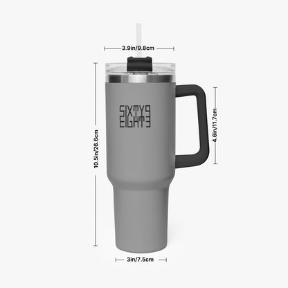 Sixty Eight 93 Logo Black Grey 40oz Hydrator Tumbler Cup