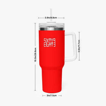 Sixty Eight 93 Logo White Red 40oz Hydrator Tumbler Cup