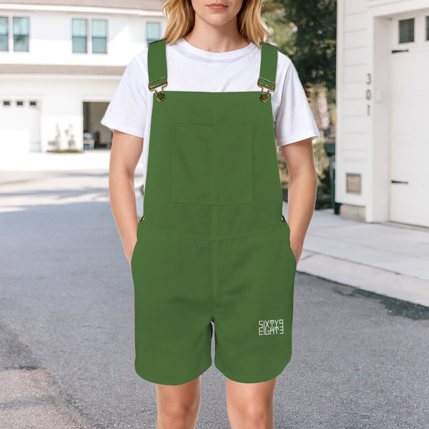Sixty Eight 93 Logo White Mughal Green Overalls
