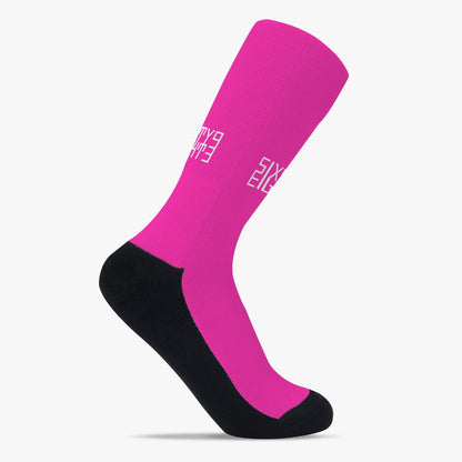 Sixty Eight 93 Logo White Pink Reinforced Sports Socks