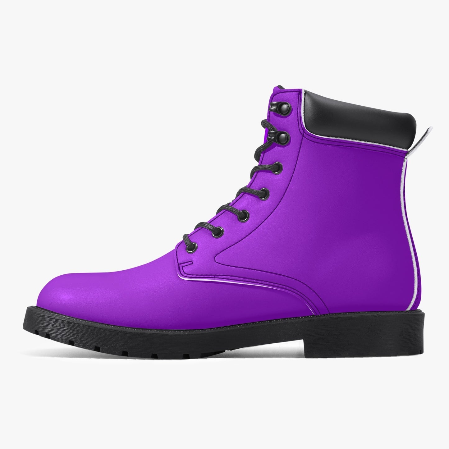 Sixty Eight 93 Logo White Purple Leather Boots