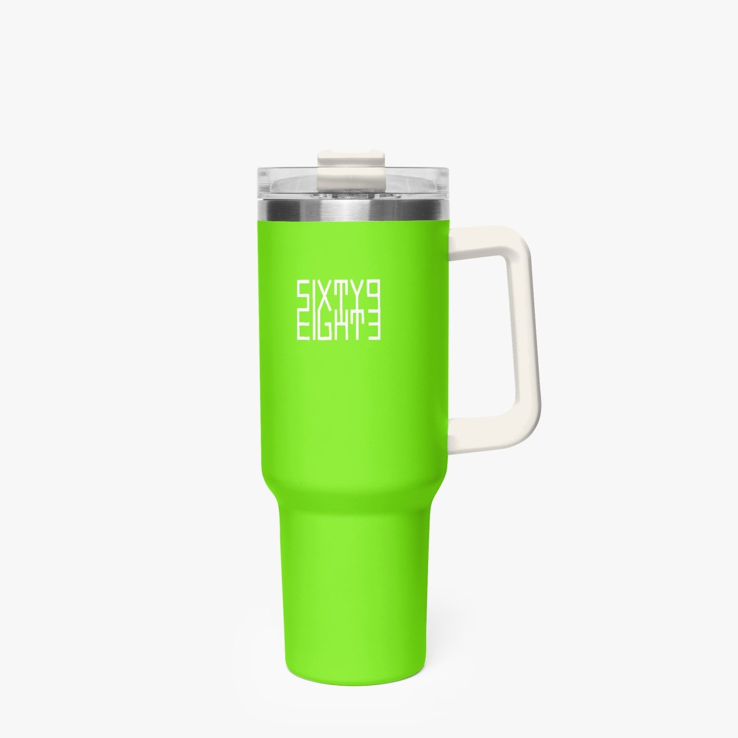 Sixty Eight 93 Logo White Lime Green 40oz Hydrator Tumbler Cup