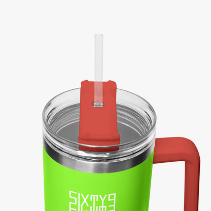 Sixty Eight 93 Logo White Lime Green 40oz Hydrator Tumbler Cup