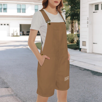 Sixty Eight 93 Logo White Chocolate Brown Overalls