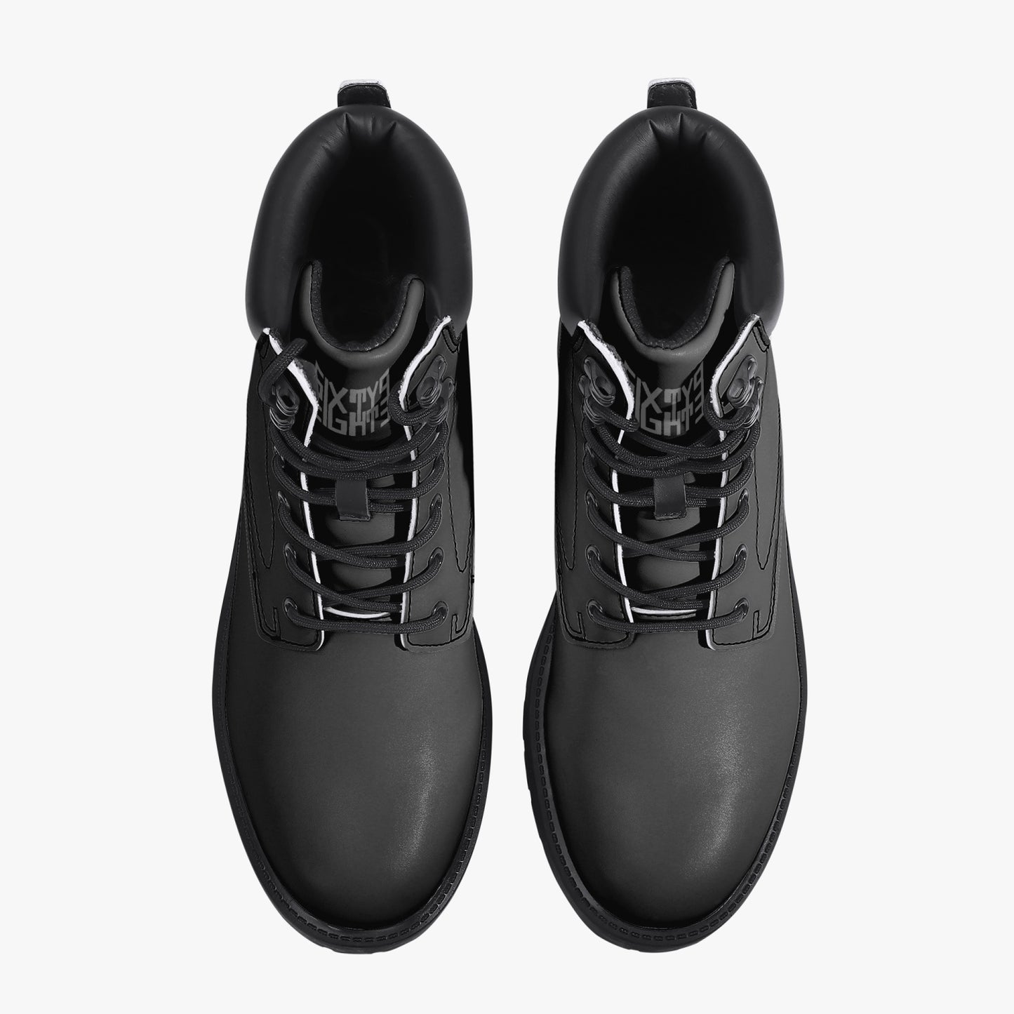 Sixty Eight 93 Logo White Black Leather Boots