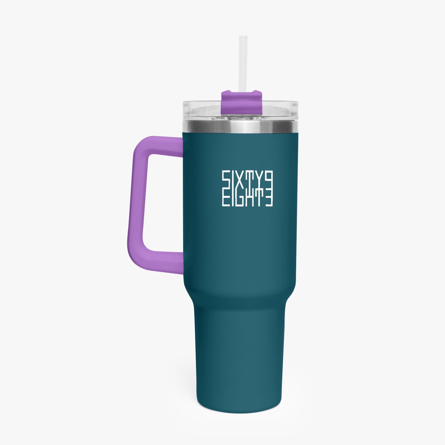 Sixty Eight 93 Logo White Dark Teal 40oz Hydrator Tumbler Cup