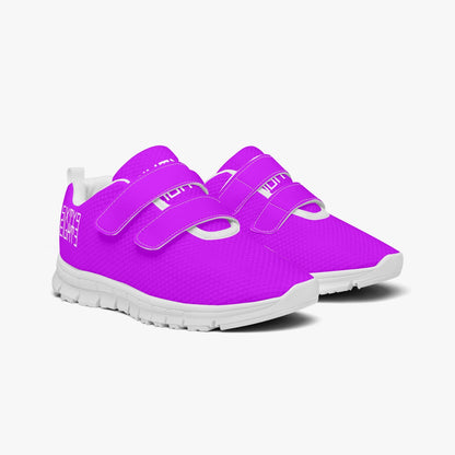 Sixty Eight 93 Logo White Purple Kids Lightweight Velcro Shoe