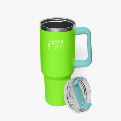 Sixty Eight 93 Logo White Lime Green 40oz Hydrator Tumbler Cup