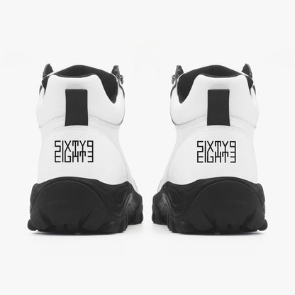 Sixty Eight 93 Logo Black White High Top Boots