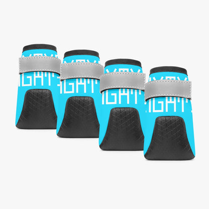 Sixty Eight 93 Logo White Aqua Blue Dog Shoes