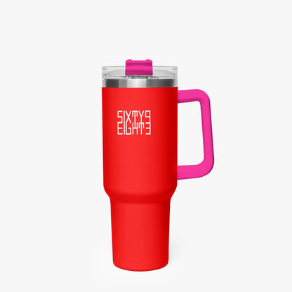 Sixty Eight 93 Logo White Red 40oz Hydrator Tumbler Cup