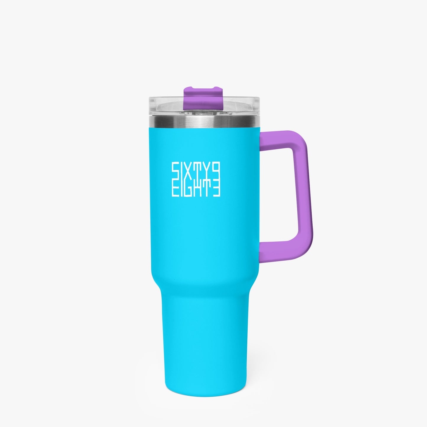 Sixty Eight 93 Logo White Aqua Blue 40oz Hydrator Tumbler Cup