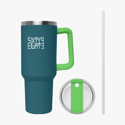 Sixty Eight 93 Logo White Dark Teal 40oz Hydrator Tumbler Cup