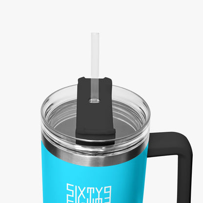 Sixty Eight 93 Logo White Aqua Blue 40oz Hydrator Tumbler Cup