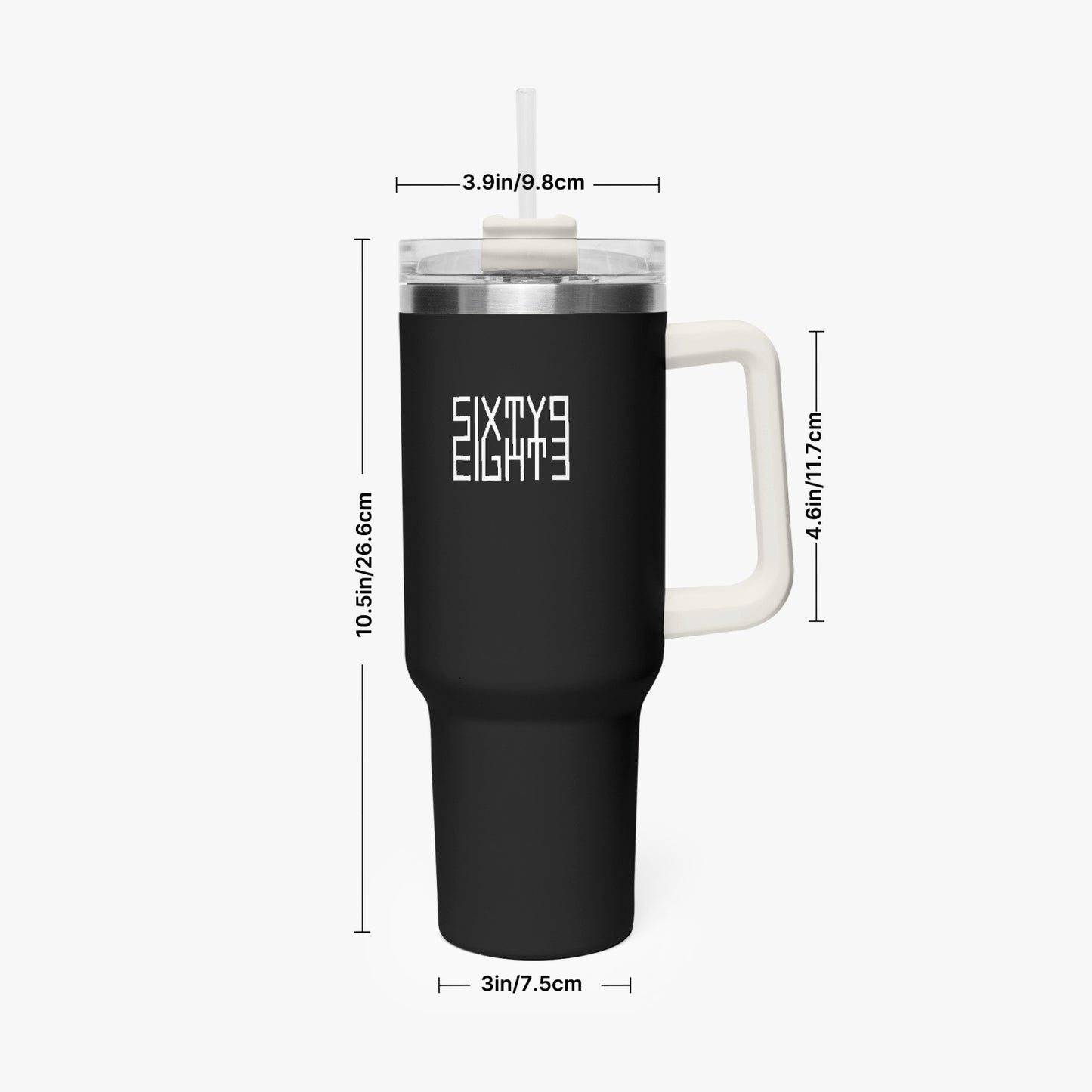 Sixty Eight 93 Logo White Black 40oz Hydrator Tumbler Cup