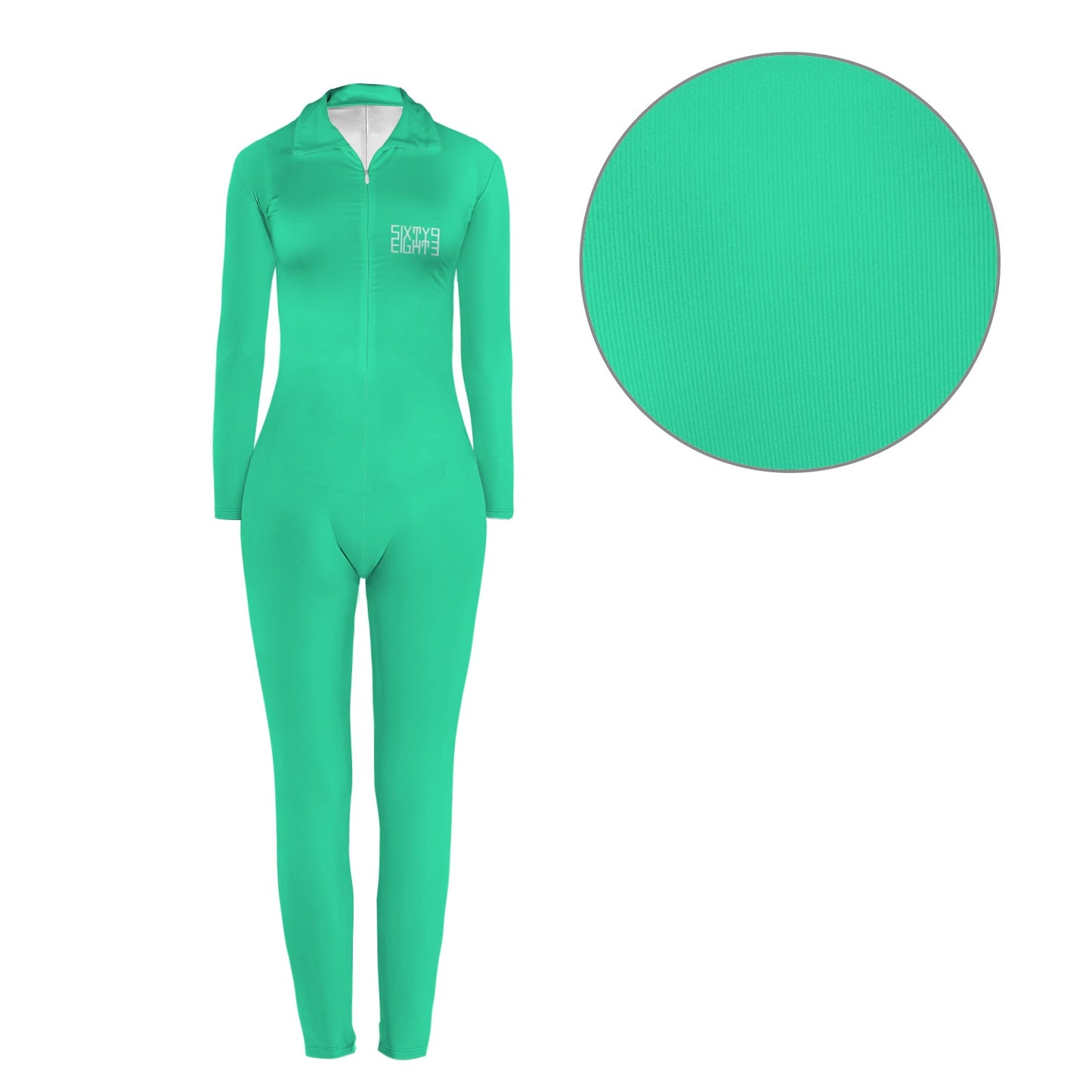 Sixty Eight 93 Sea Green Skinny Fit Jumpsuit