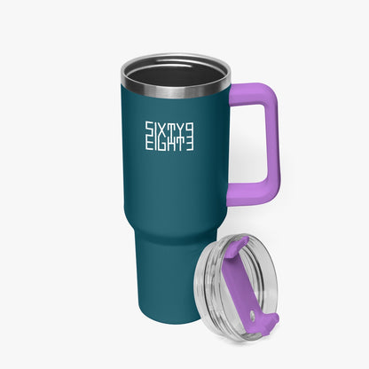 Sixty Eight 93 Logo White Dark Teal 40oz Hydrator Tumbler Cup