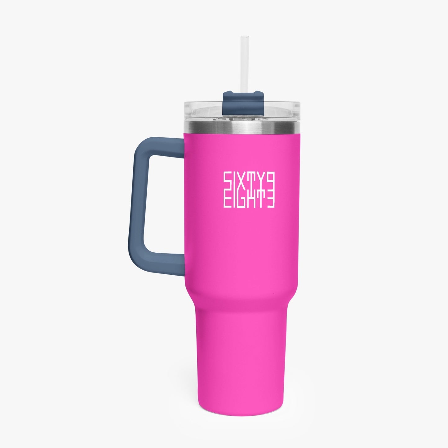 Sixty Eight 93 Logo White Fuchsia 40oz Hydrator Tumbler Cup