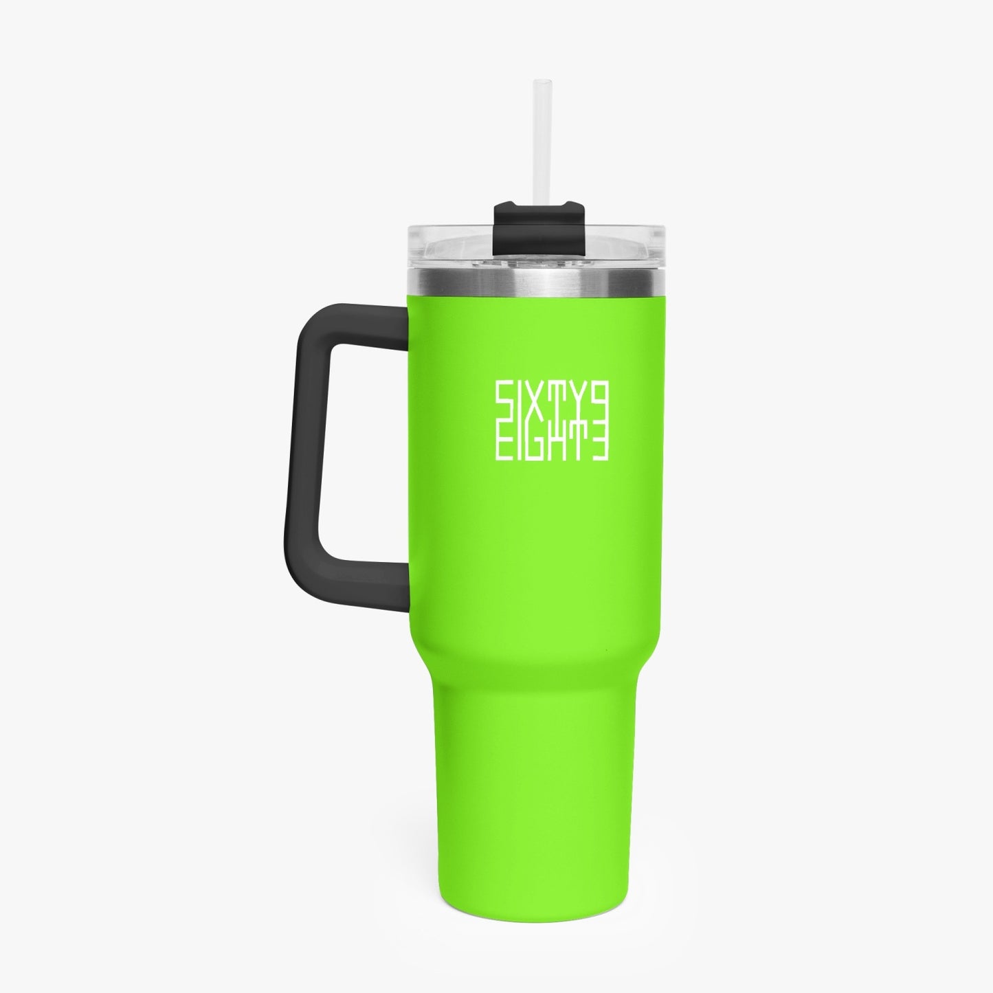 Sixty Eight 93 Logo White Lime Green 40oz Hydrator Tumbler Cup