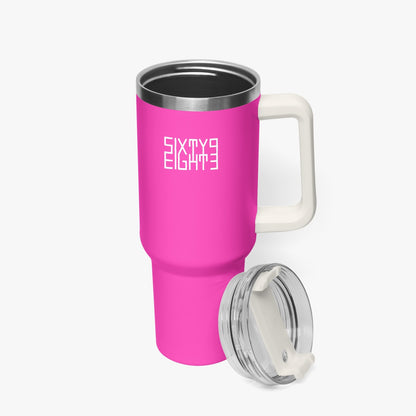 Sixty Eight 93 Logo White Fuchsia 40oz Hydrator Tumbler Cup