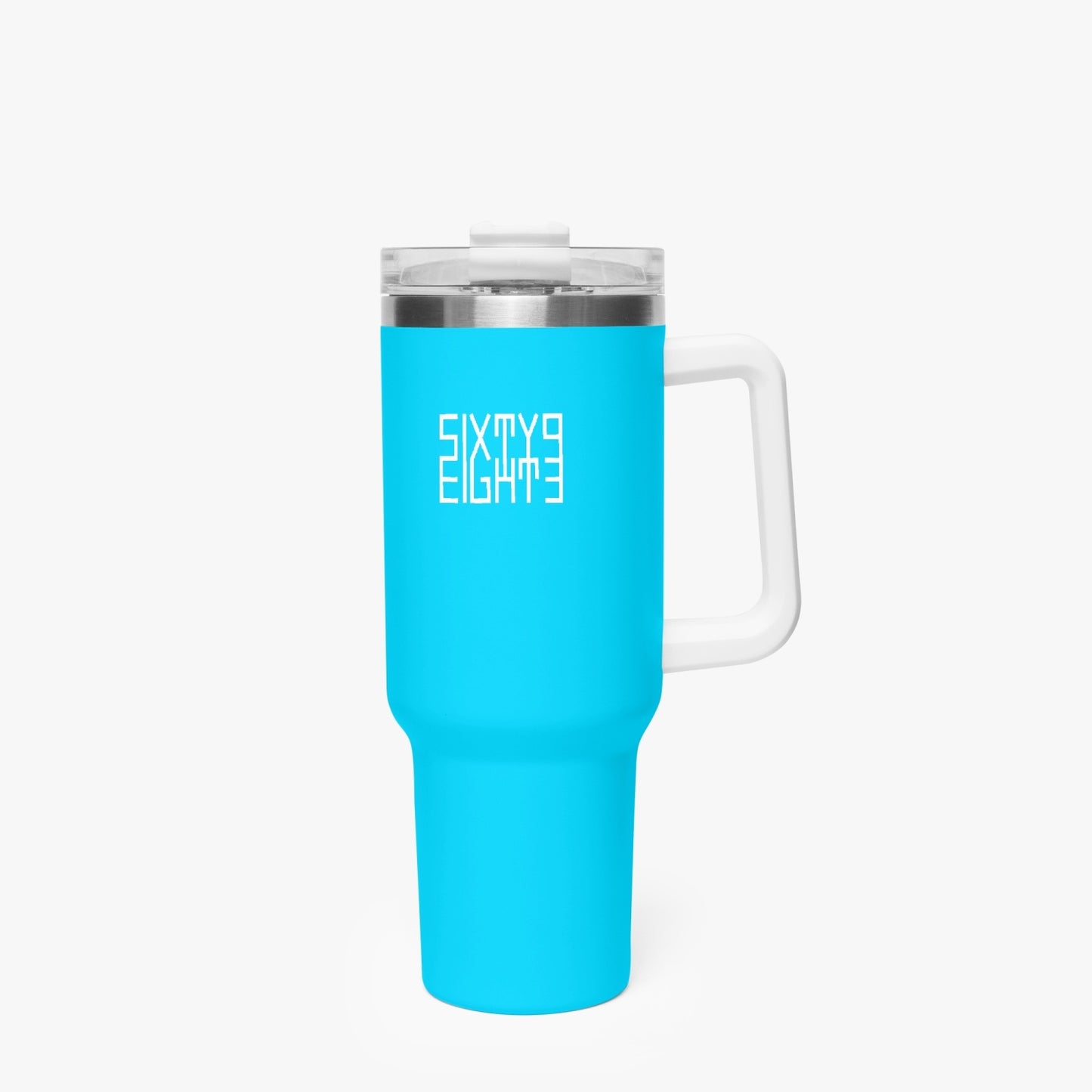 Sixty Eight 93 Logo White Aqua Blue 40oz Hydrator Tumbler Cup