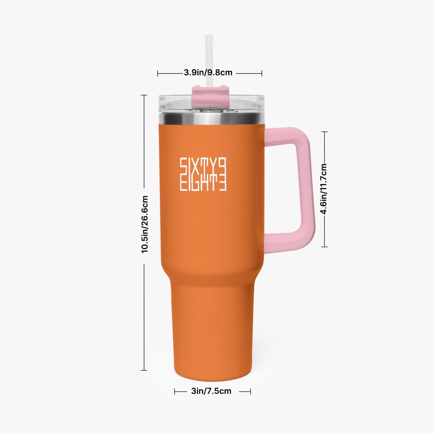 Sixty Eight 93 Logo White Netherland Orange 40oz Hydrator Tumbler Cup