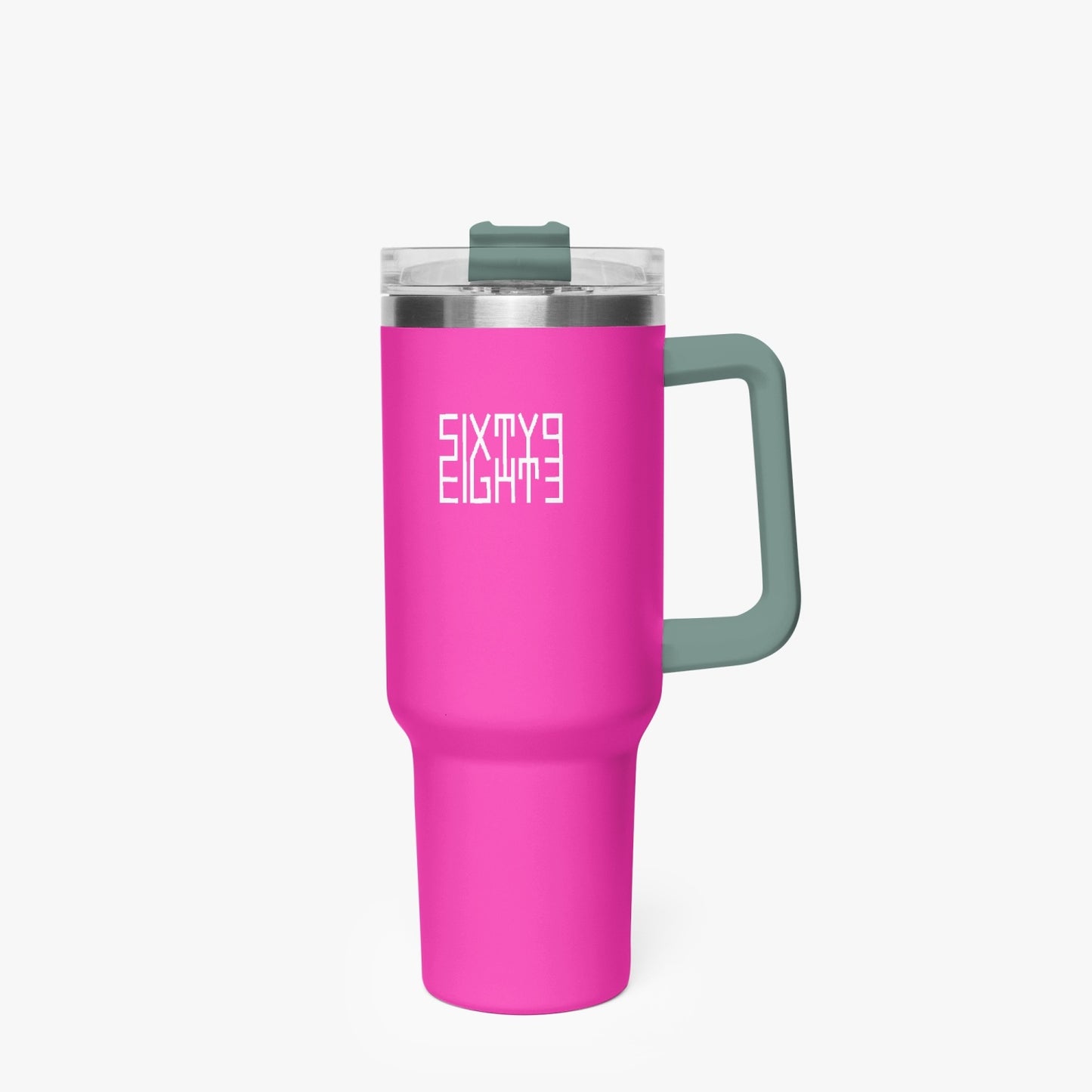 Sixty Eight 93 Logo White Fuchsia 40oz Hydrator Tumbler Cup