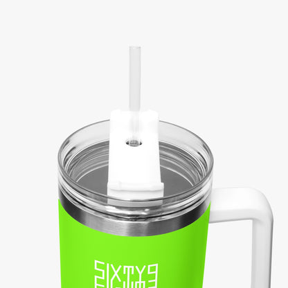 Sixty Eight 93 Logo White Lime Green 40oz Hydrator Tumbler Cup