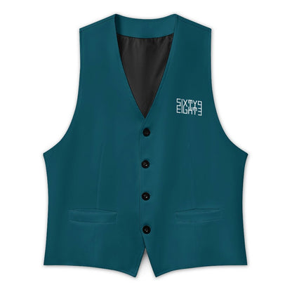 Sixty Eight 93 Logo White Dark Teal Men's Sleeveless Suit Vest