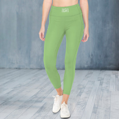 Pistachio Green High Waist Pockets Leggings